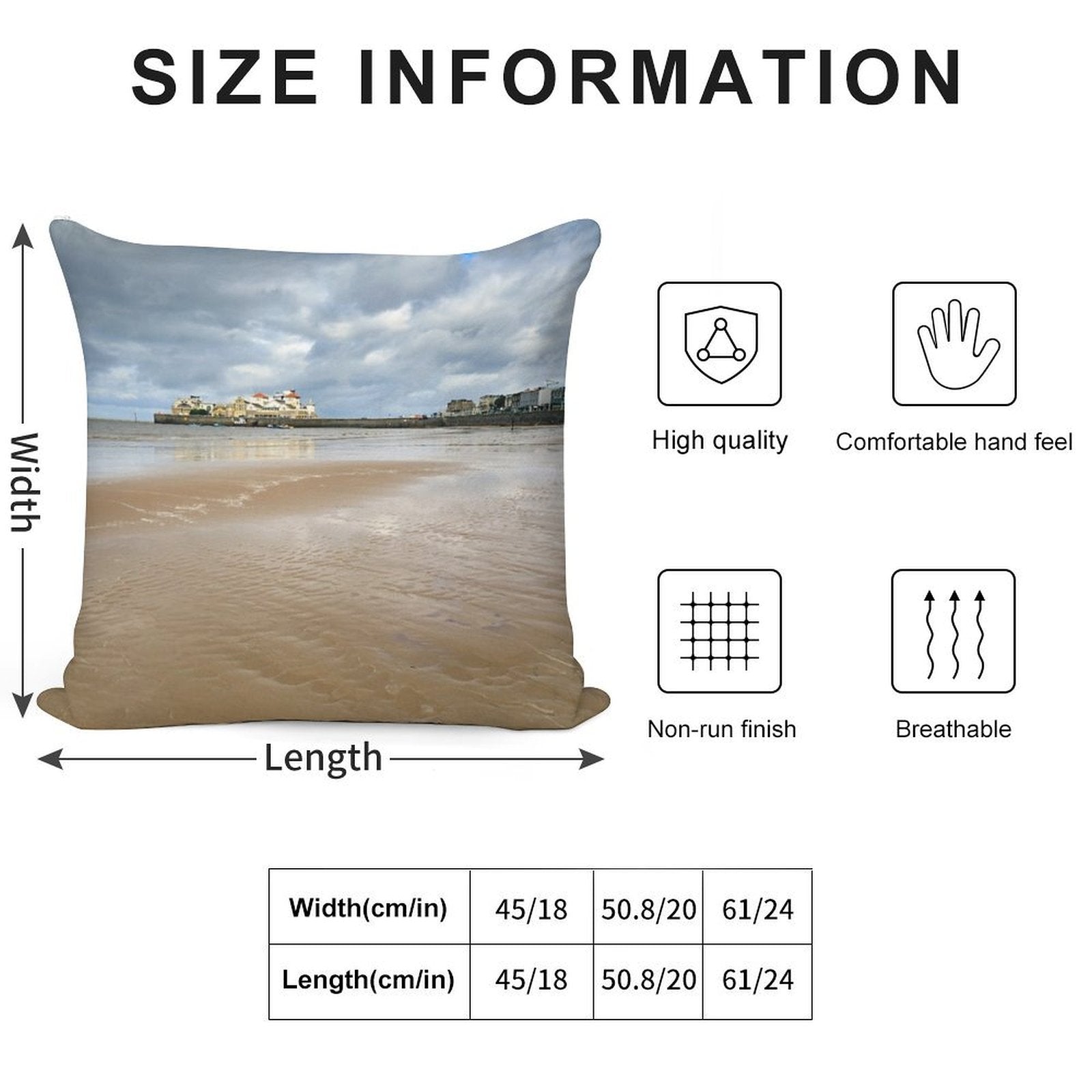 Towards Kingstone Island Weston-Super-Mare Soft Warmth Comfort Throw Pillow