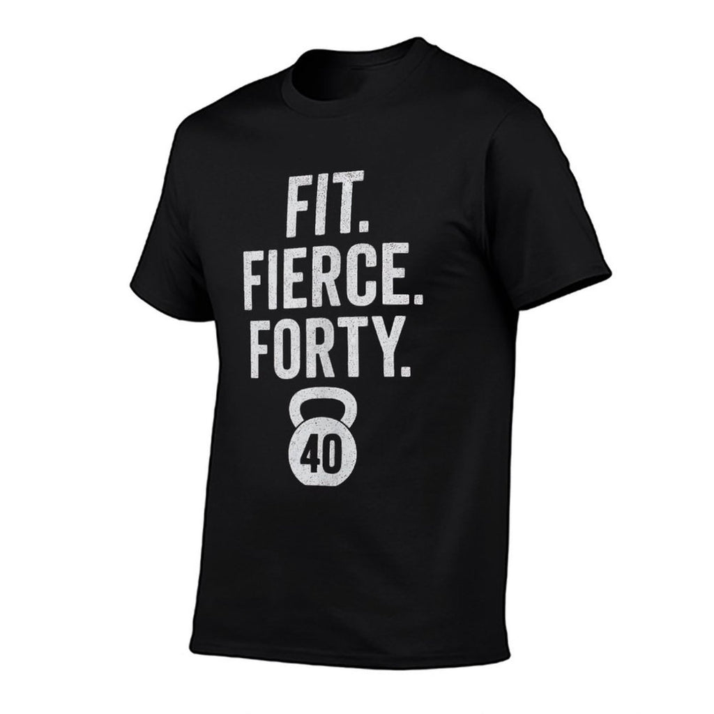 Fit Fierce Forty 40th Birthday Gym Gift for Men  Odor-resistant T-Shirt