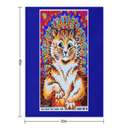 CAT PLAYING A PIANO  Vintage Psychedelic Abstract Louis Wain Print Wrinkle-free Throw Blanket