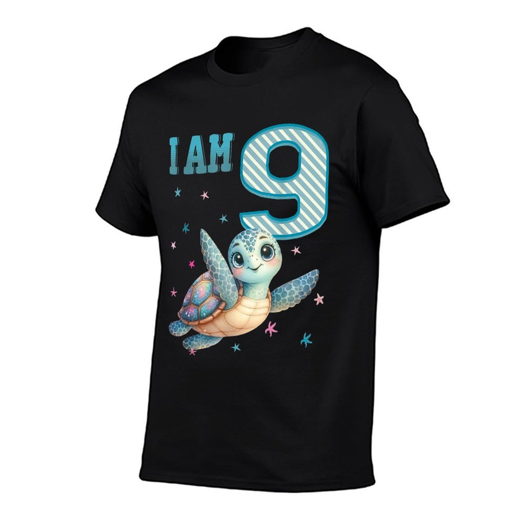 Kids 9 Year Old 9th Birthday Sea Turtles Boy Girl Turtle  Moisture-wicking T-Shirt