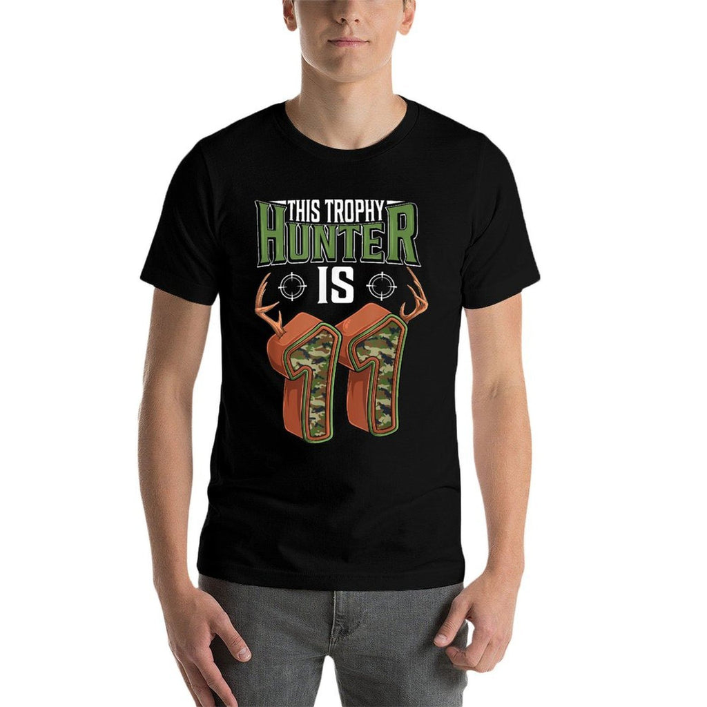 11 Year Old Hunting 11th Birthday Party Deer Hunter  Moisture-wicking T-Shirt