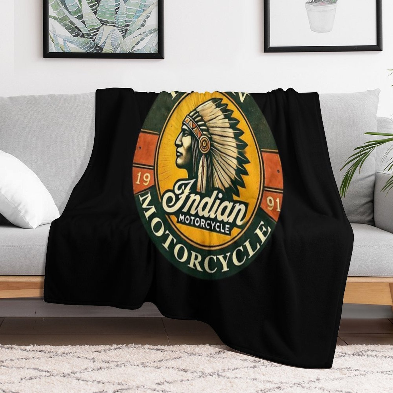 Indian Motorcycle Vintage Sign Compact Throw Blanket