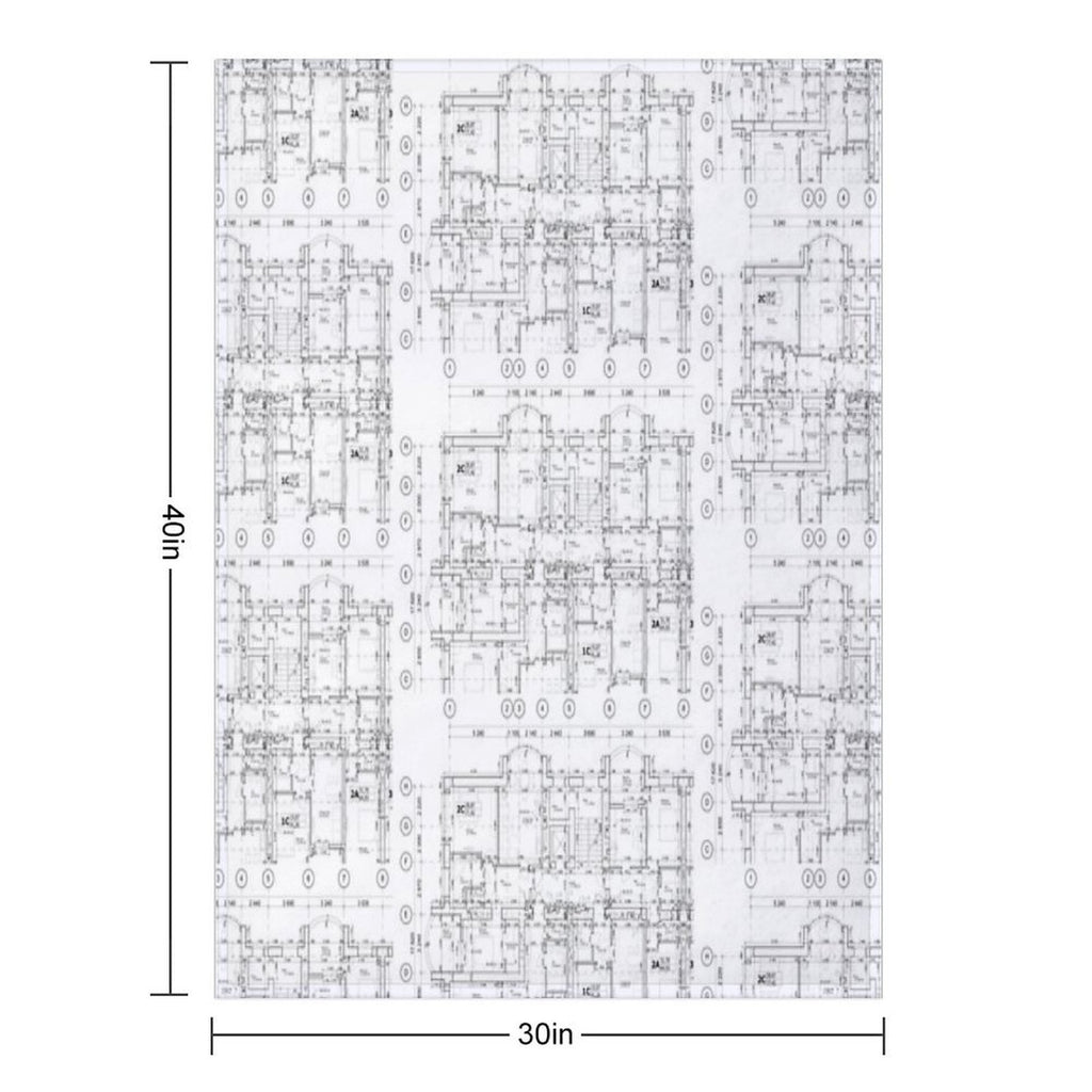 Detailed Architectural Floor Plan, Apartment Layout, Blueprint. Lightweight Throw Blanket