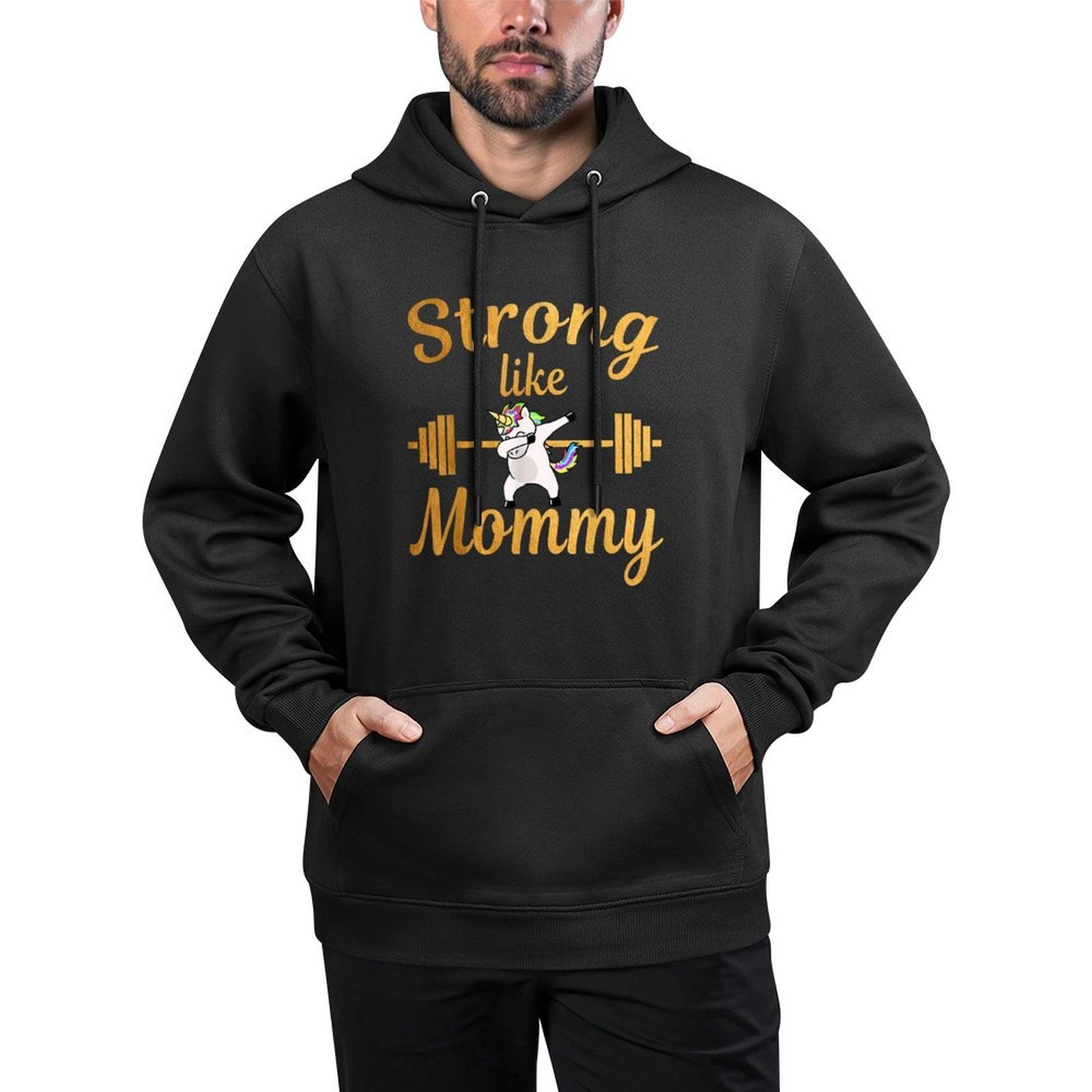Mothers Children Workout Strong Like Mommy Dabbing Unicorns Durable Construction Hoodie