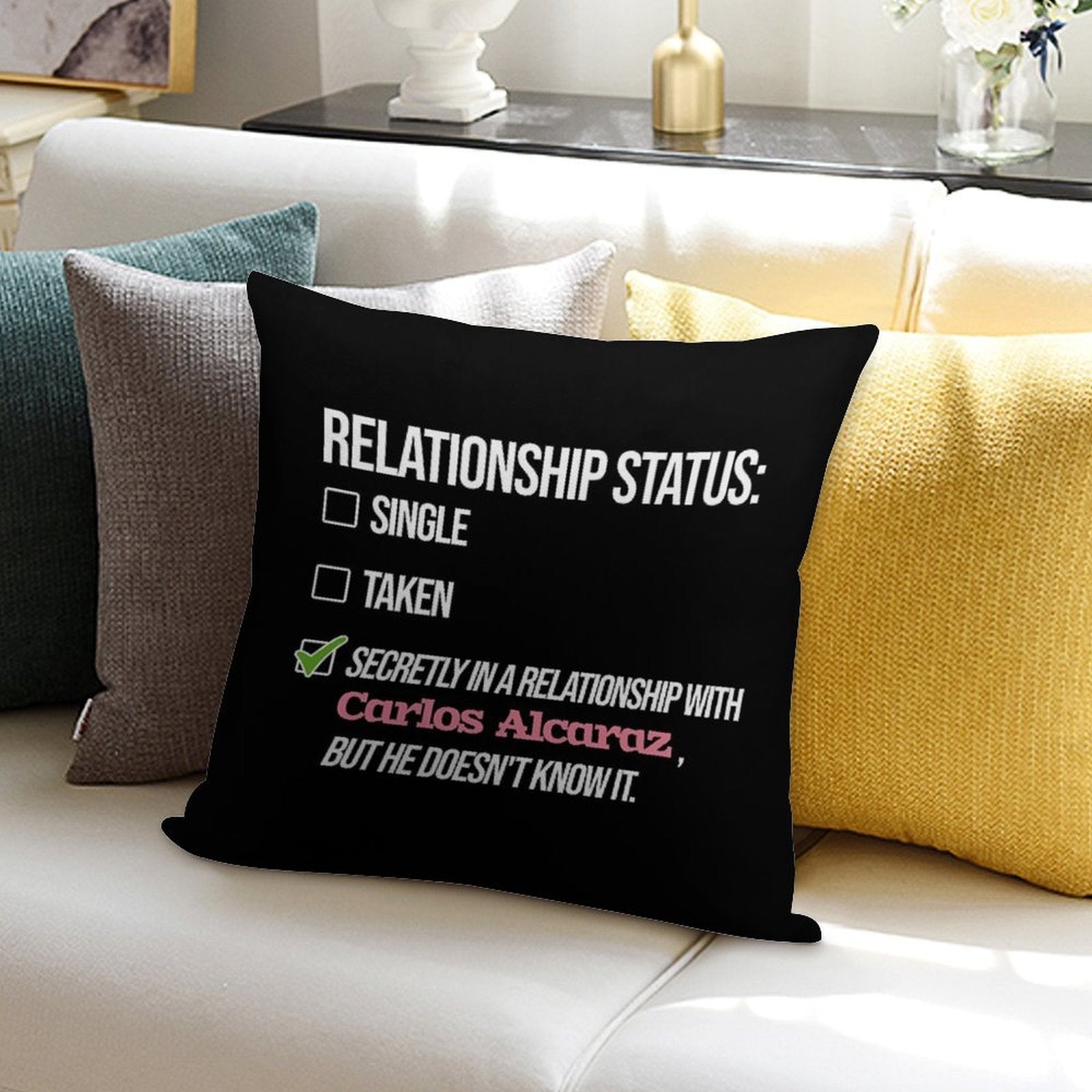 Relationship with Carlos Alcaraz Soft Ultra-Soft Texture Throw Pillow