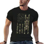 Trump United States Distressed Camo W US  Slim-fit Cut T-Shirt