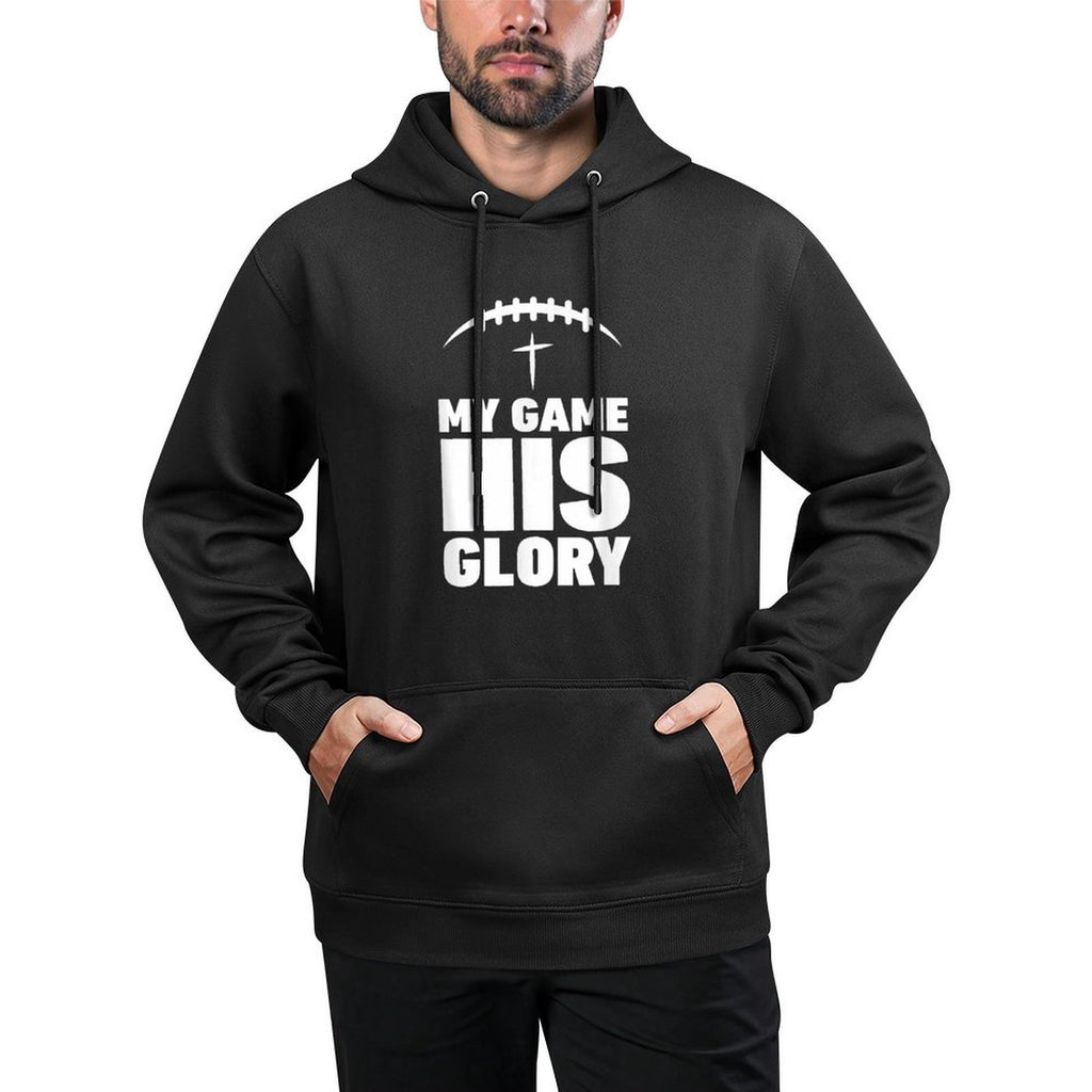 My Game His Glory Football Christian Jesus Winner Men Colorfast Hoodie