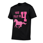 Kids 4th Birthday Horse - Party for 4 Year Old Girls  Graphic-printed T-Shirt