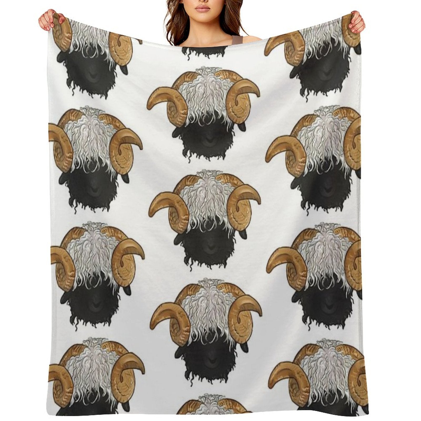 Valais Blacknose Sheep Wrinkle-free Throw Blanket