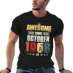 50th Birthday Party Gift, Awesome Since October 1968  Eco-friendly Material T-Shirt