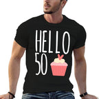50th Birthday Gift Idea For Her Hello 50 Cupcake  Breathable T-Shirt