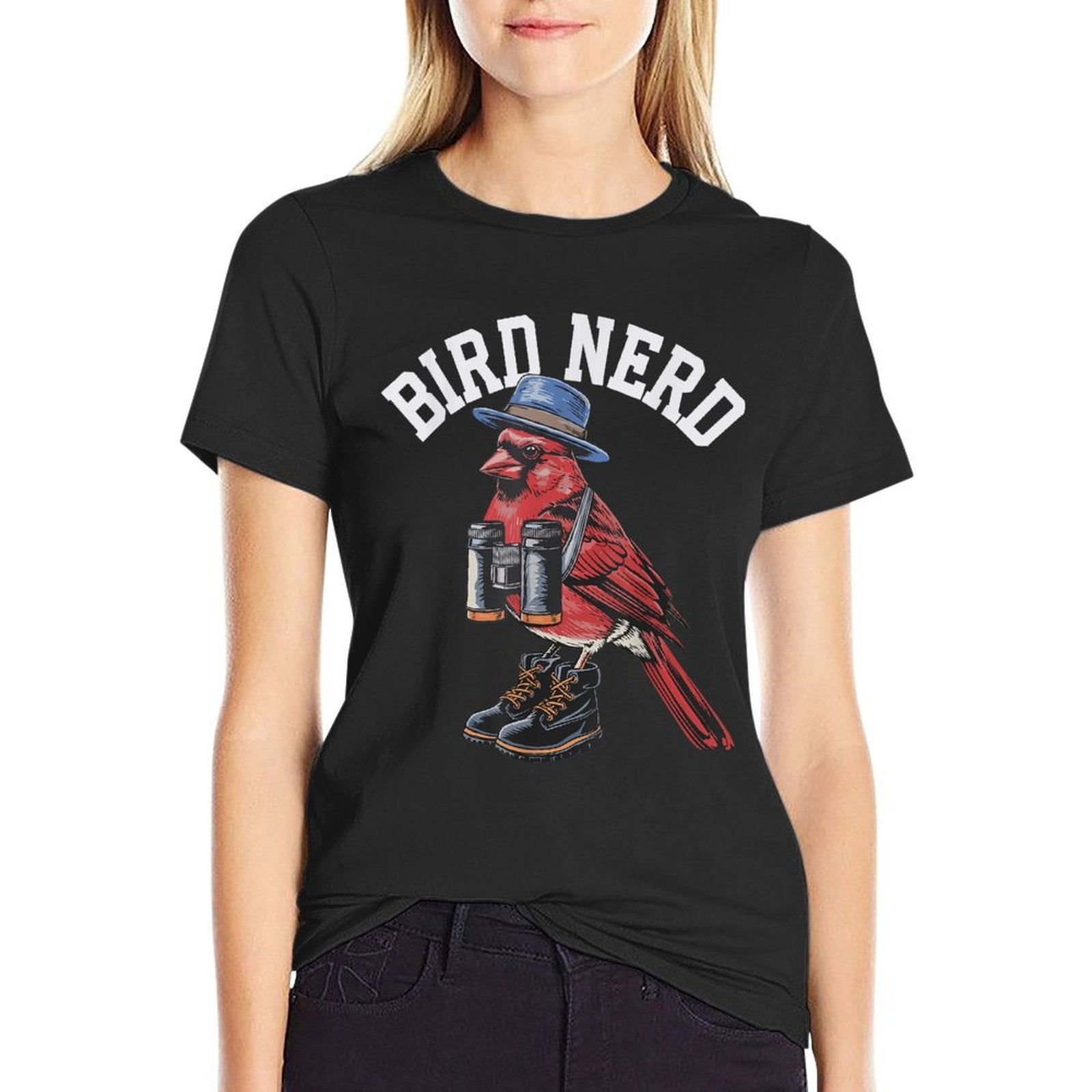 Bird Nerd Funny Birdwatching Birding Northern Cardinal Gifts  Versatile T-Shirt