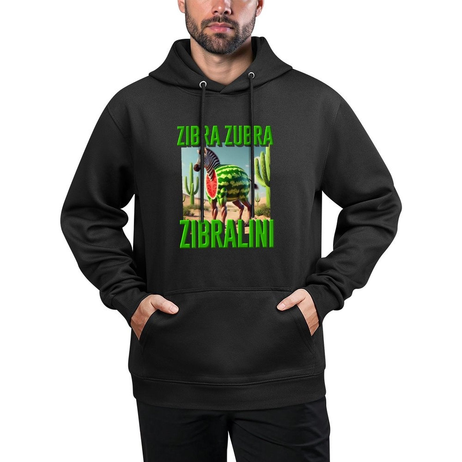 Kids Italian Brainrot Character Zibra Zubra Zibralini Kids Meme Premium Customizable Surface Hoodie
