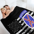 10th Mountain Division (Distressed Flag) Velvety-soft Throw Blanket