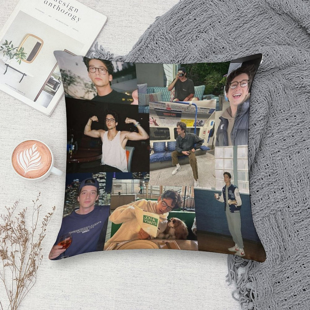 Milo Manheim Collage Soft Easy Maintenance Throw Pillow
