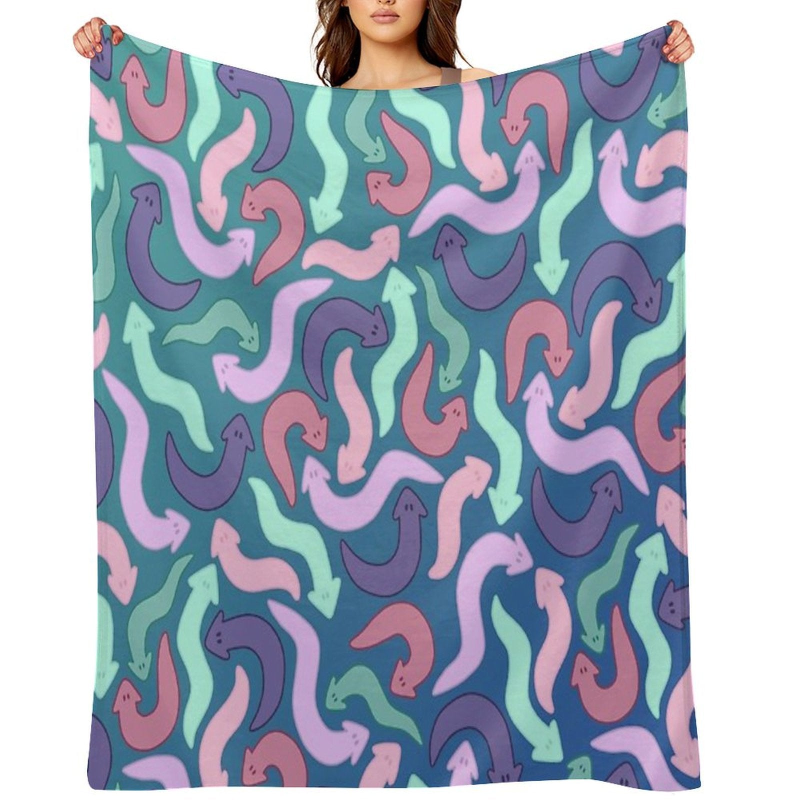 Wiggly Planaria Quick-dry Throw Blanket