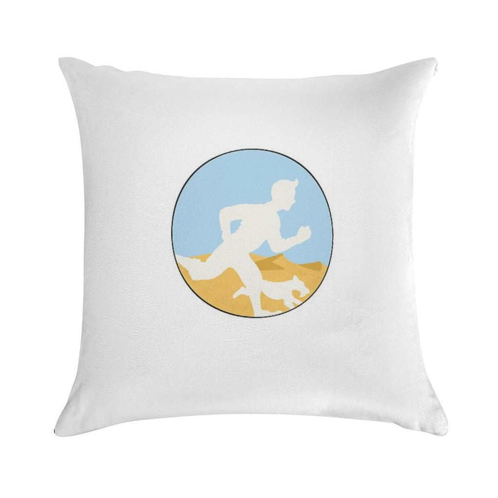 Adventurer Boy And Dog Soft Home Decor Throw Pillow