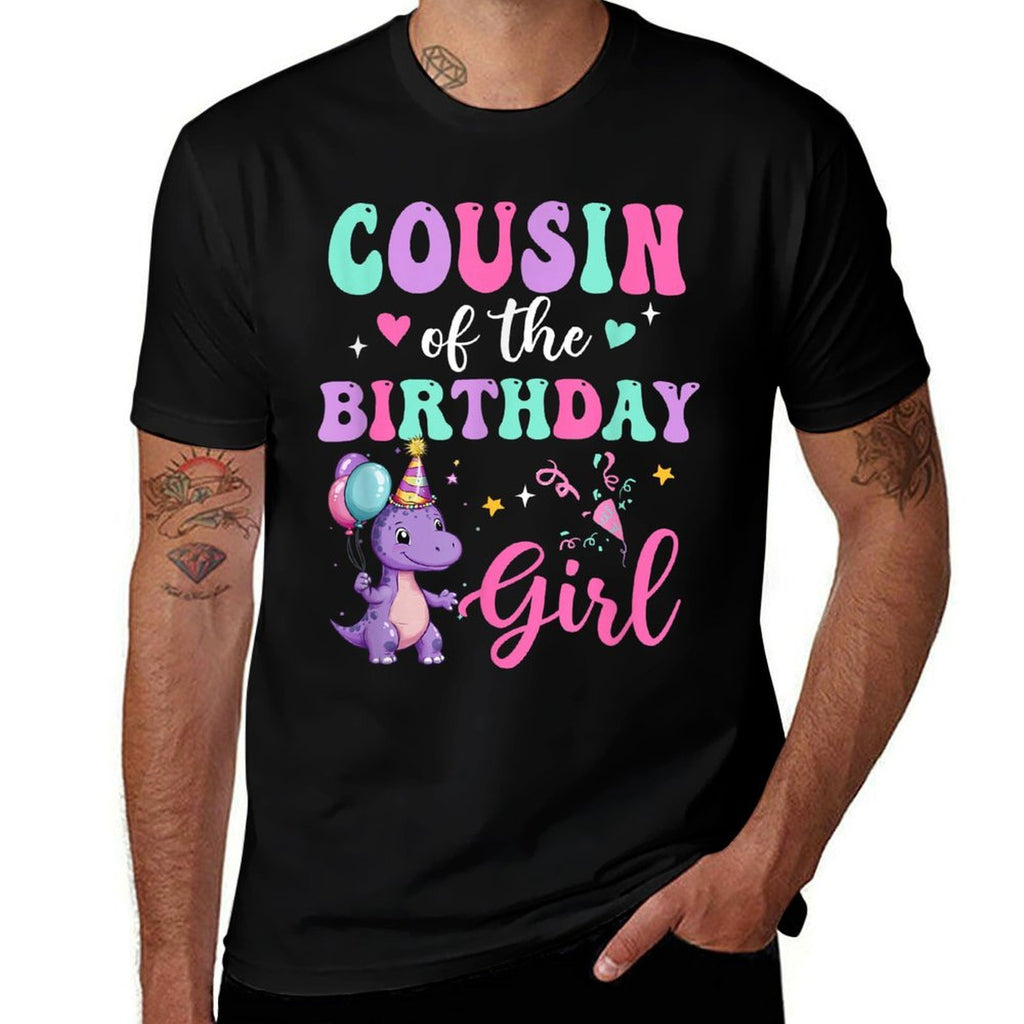 Cousin Of The Birthday For Girl Dinosaur T-Rex Party Family  Easy-care T-Shirt
