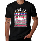 50 Years Old 600 Months Since 1970 50th Birthday Gift Candle  Vintage-inspired T-Shirt