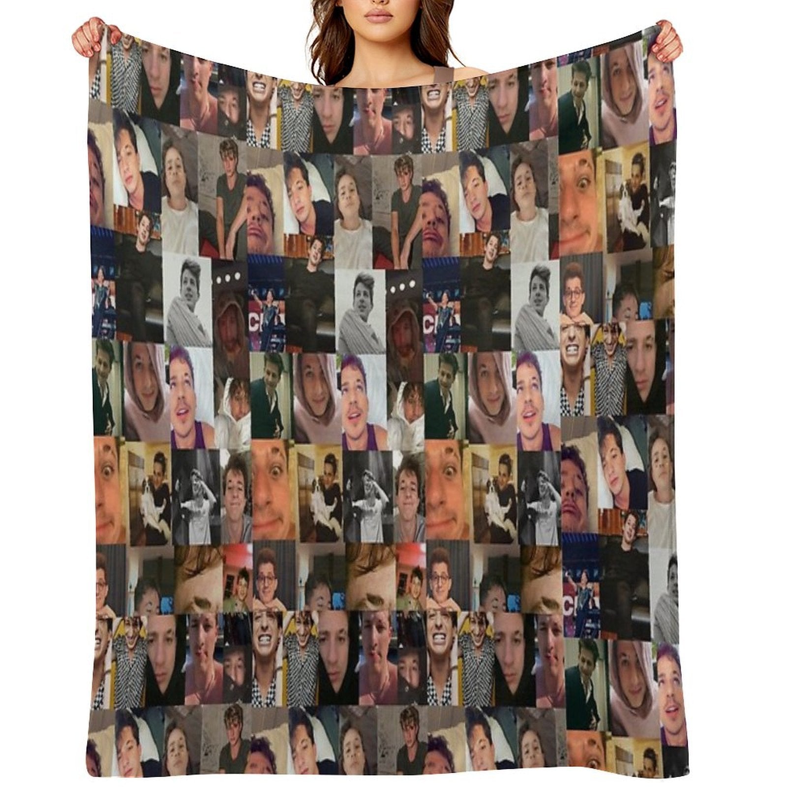 Charlie Puth Collage Velvety-soft Throw Blanket