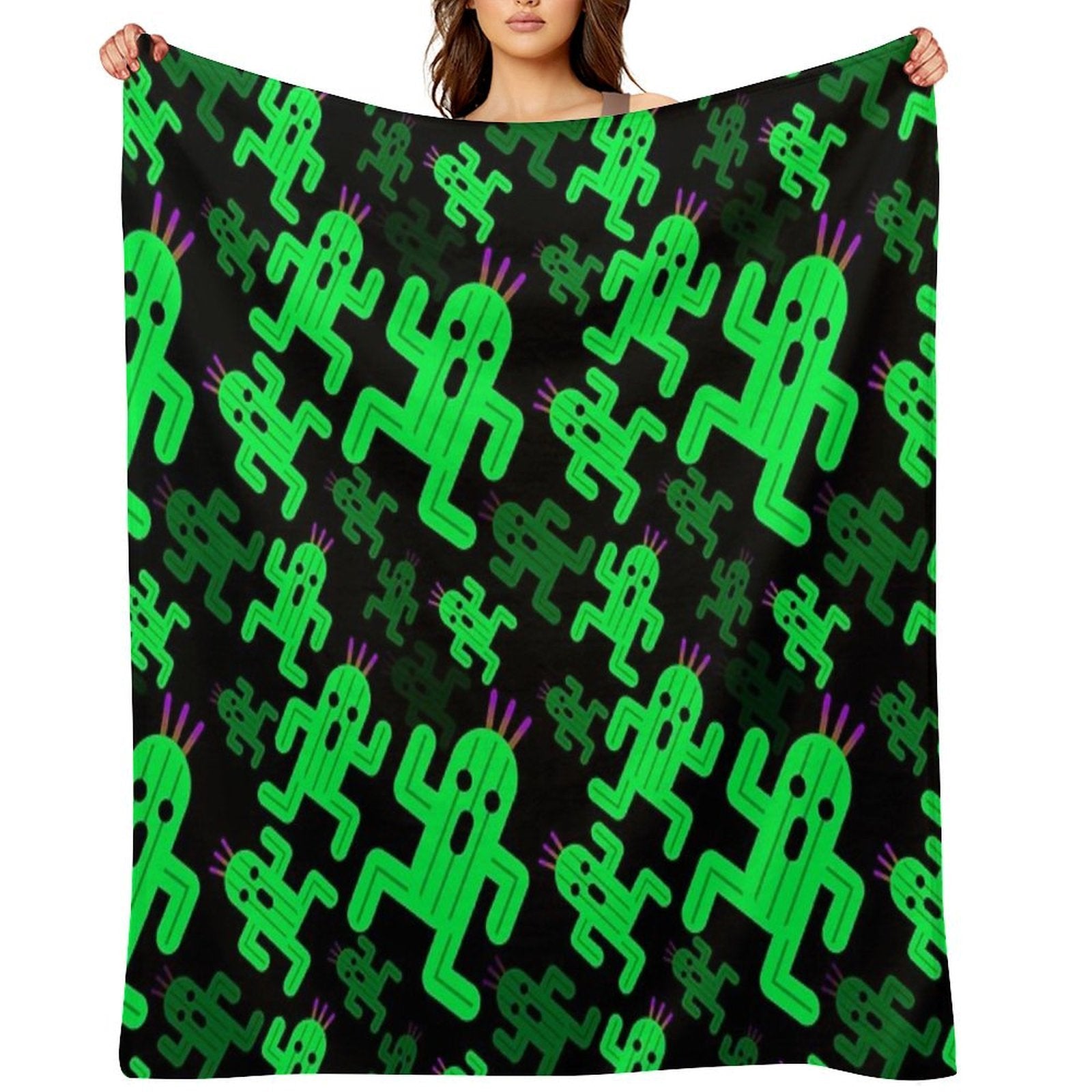 Cactuar Pattern Multi-functional Throw Blanket