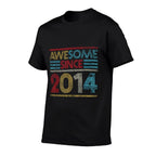 8th Birthday Gifts - Awesome Since 2014  Wrinkle-resistant T-Shirt