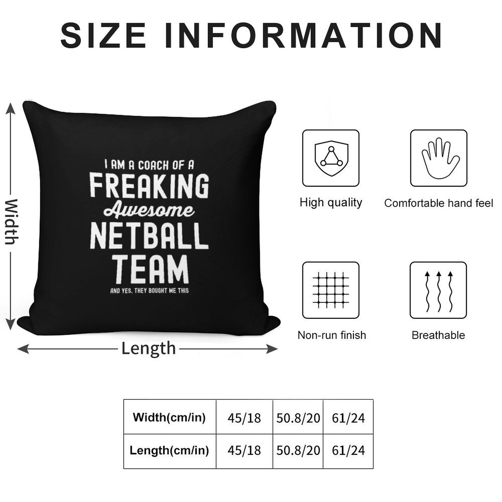 Netball Coach Trainer Gift Soft Short Plush Fabric Throw Pillow