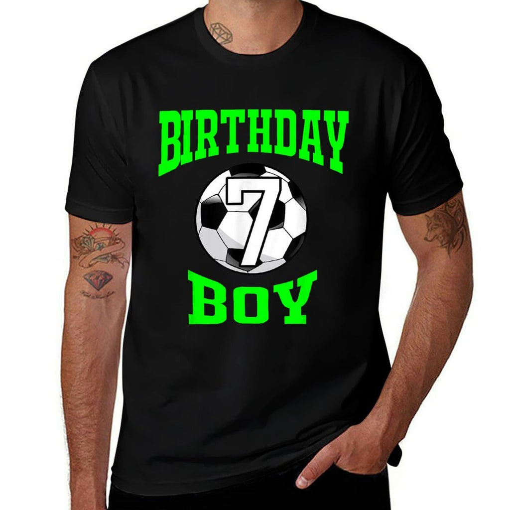7th Birthday Boy - Soccer T- 7 Years Old Kid  Eco-friendly Material T-Shirt