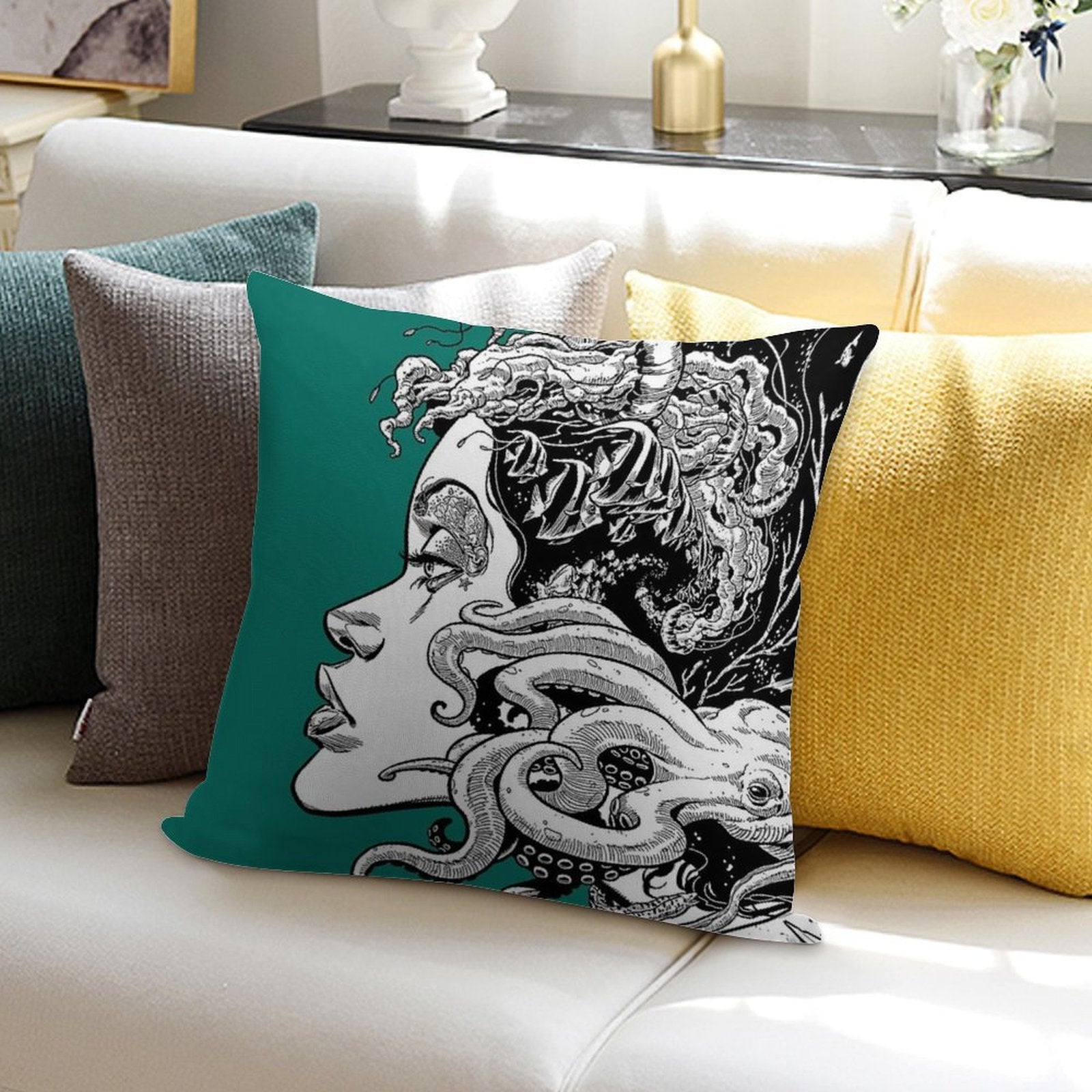 Poseidon's Mistress Alternate Soft Hidden Zipper Throw Pillow