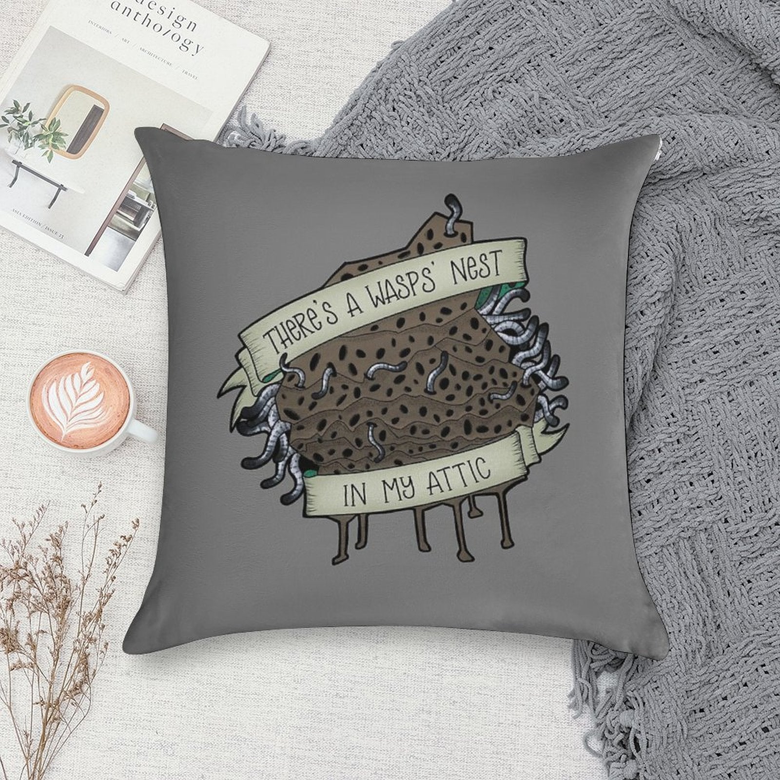 There's A Wasps' Nest in My Attic Soft Easy Maintenance Throw Pillow