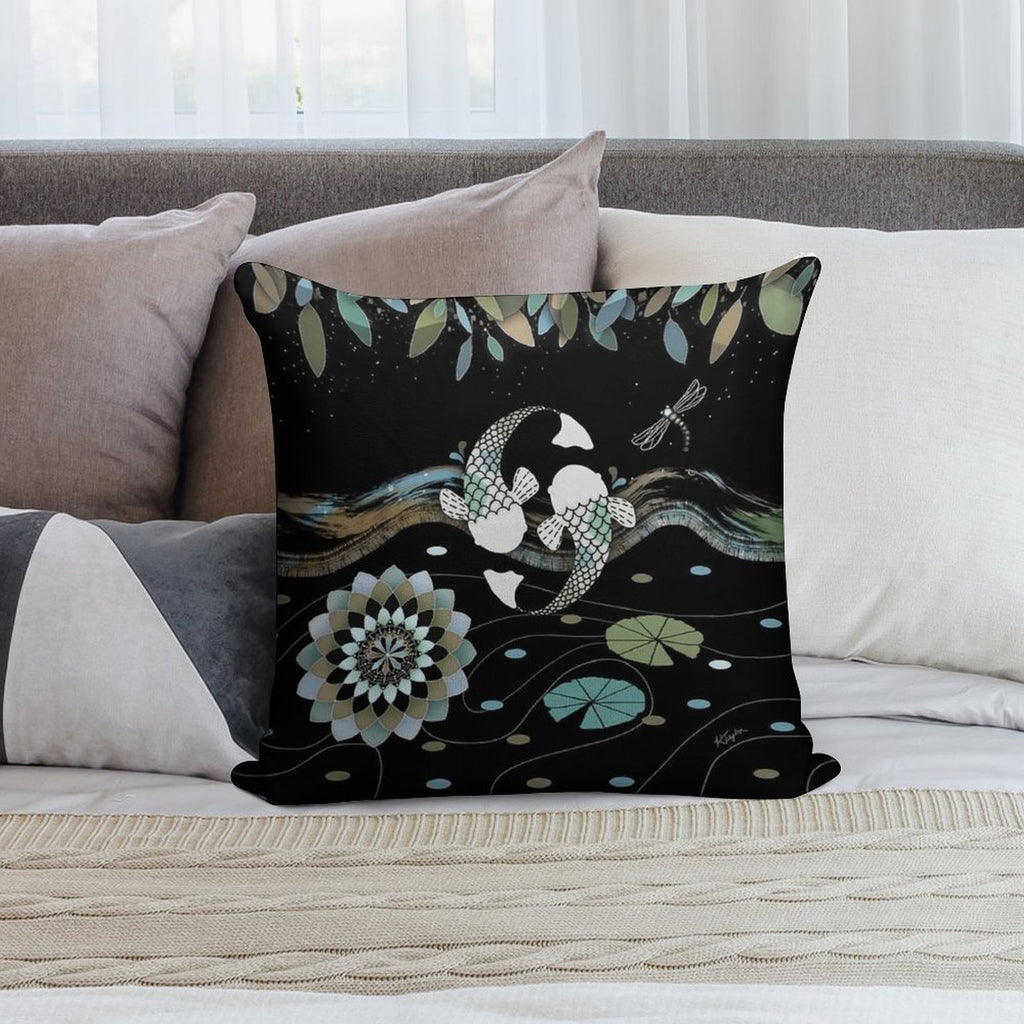Lucky Koi Mandala Soft Multiple Sizes Throw Pillow