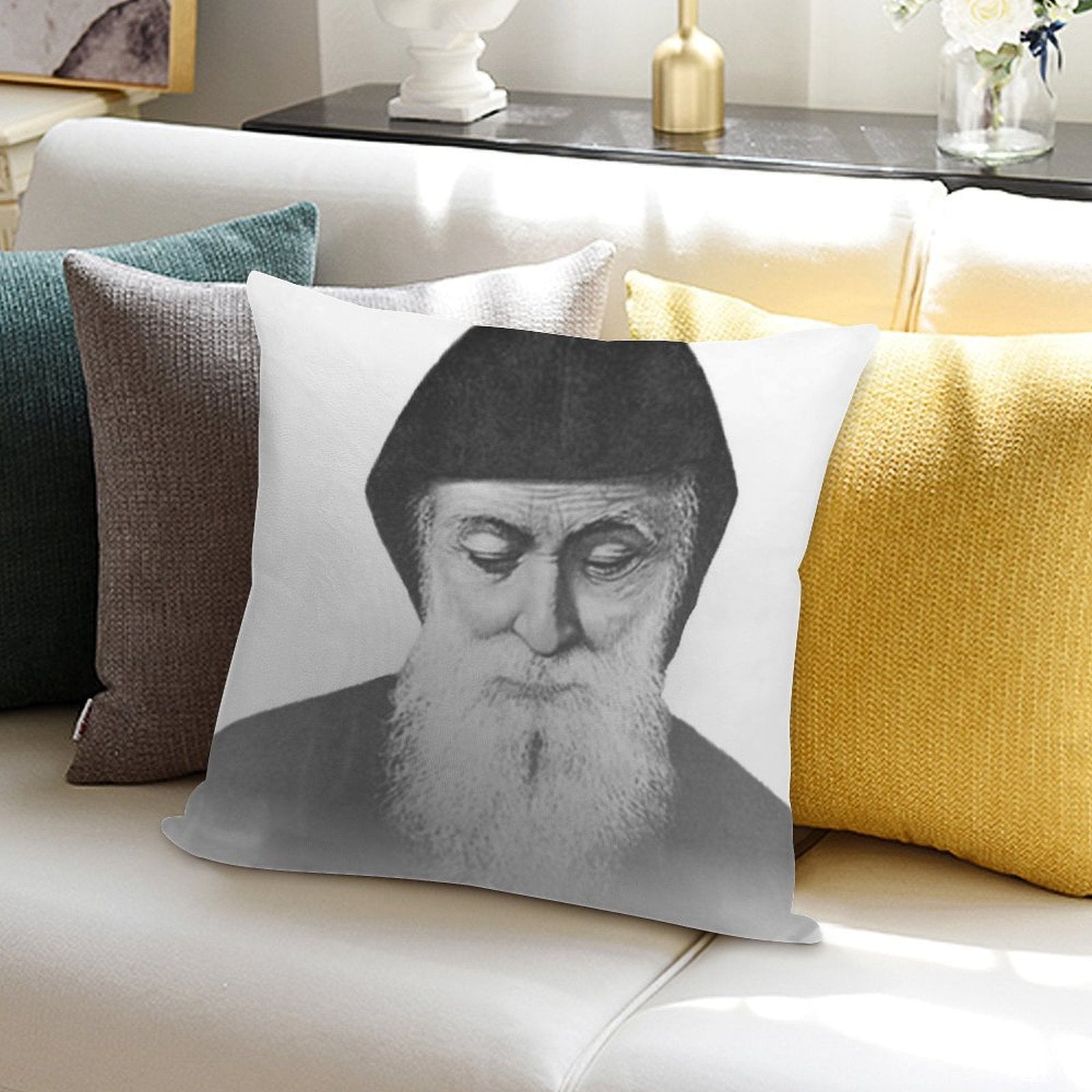 Saint Charbel Soft High-Density Material Throw Pillow