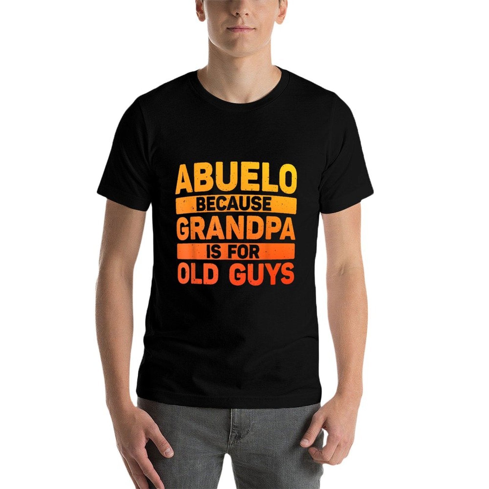 Abuelo Design For Grandpa From Grandkids Fathers Day Abuelo  Ribbed Collar T-Shirt
