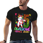 5 Year Old Unicorn Gifts For Girls 5th Birthday Girl Party  Easy-care T-Shirt