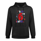 Kids It's My 6th Birthday Spider Theme Party 6 Year Old Machine Washable Hoodie