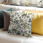Herbarium Bright Soft Shrink-Resistant Throw Pillow