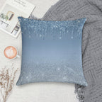Paint It Blue Glitter Soft Fade-Resistant Throw Pillow
