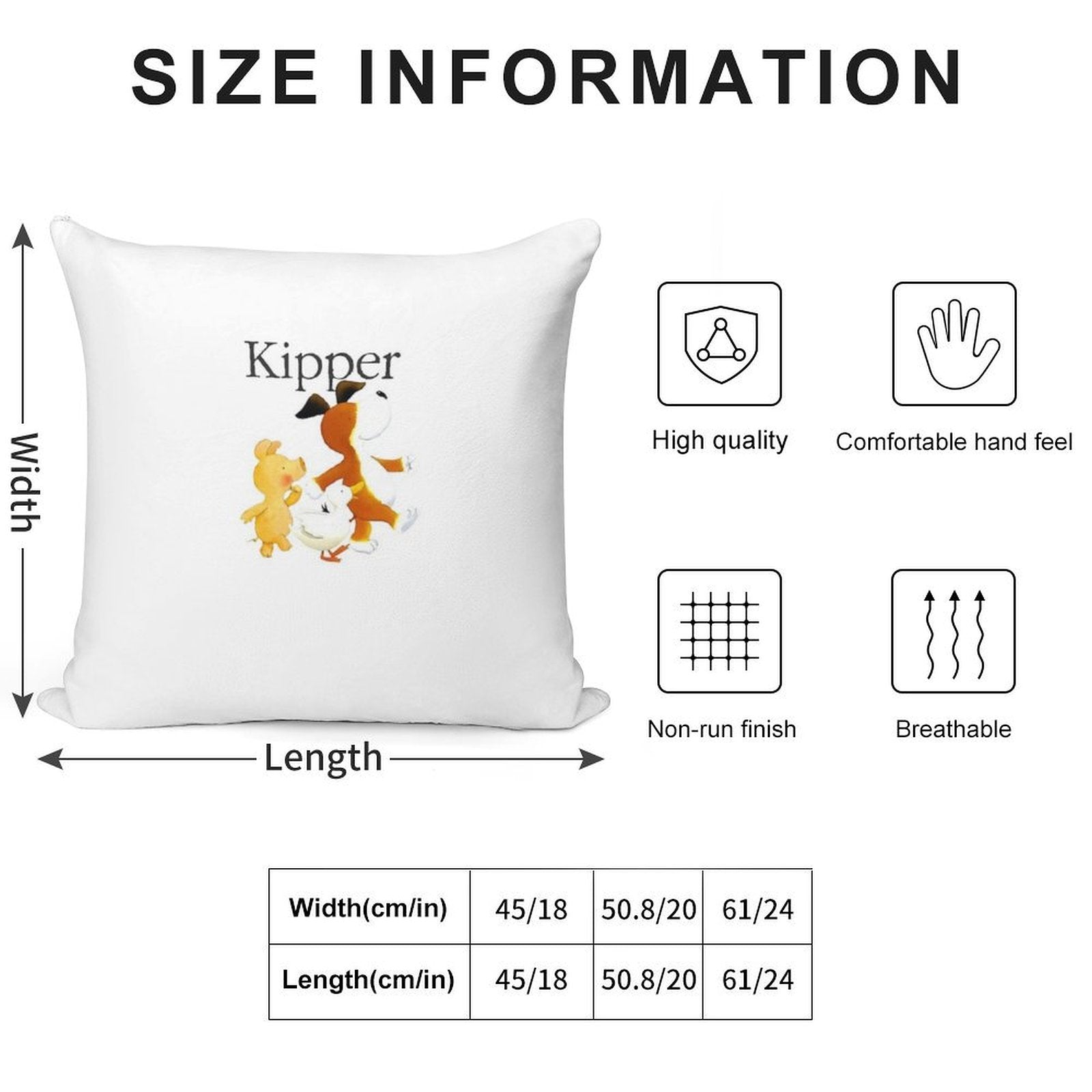 Kipper The Dog Soft Fade-Resistant Throw Pillow