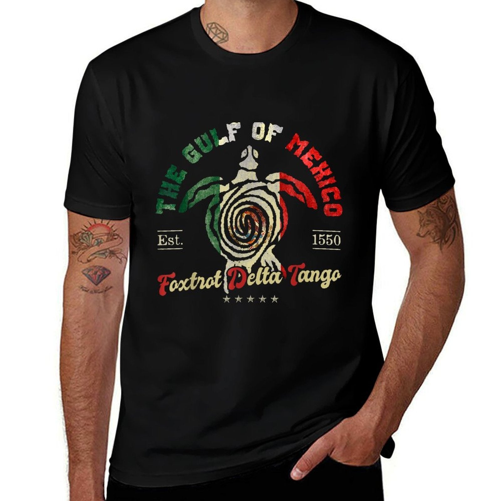 Gulf Mexico Turtle  1550 Funny  Polyester Blend T-Shirt
