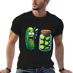 Funny Pickle Surprise A Cucumber And A Jar Of Sliced Pickles  Moisture-wicking T-Shirt
