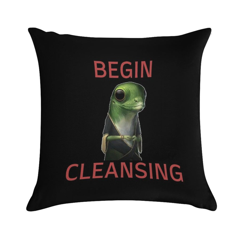 Stellaris Begin Cleansing Priki-ti-ki Gecko Meme Soft Durable Construction Throw Pillow