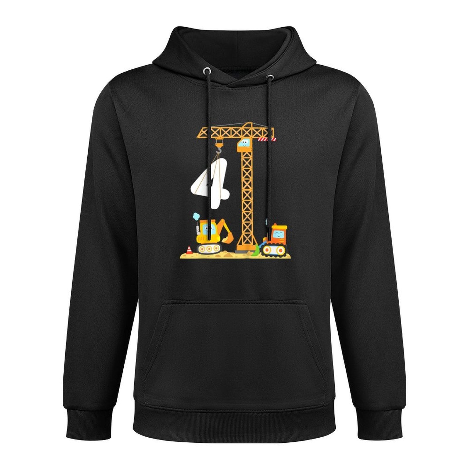 Kids Birthday 4 Year Old Boy Construction Vehicles Digger Crane Breathable Fabric Hoodie