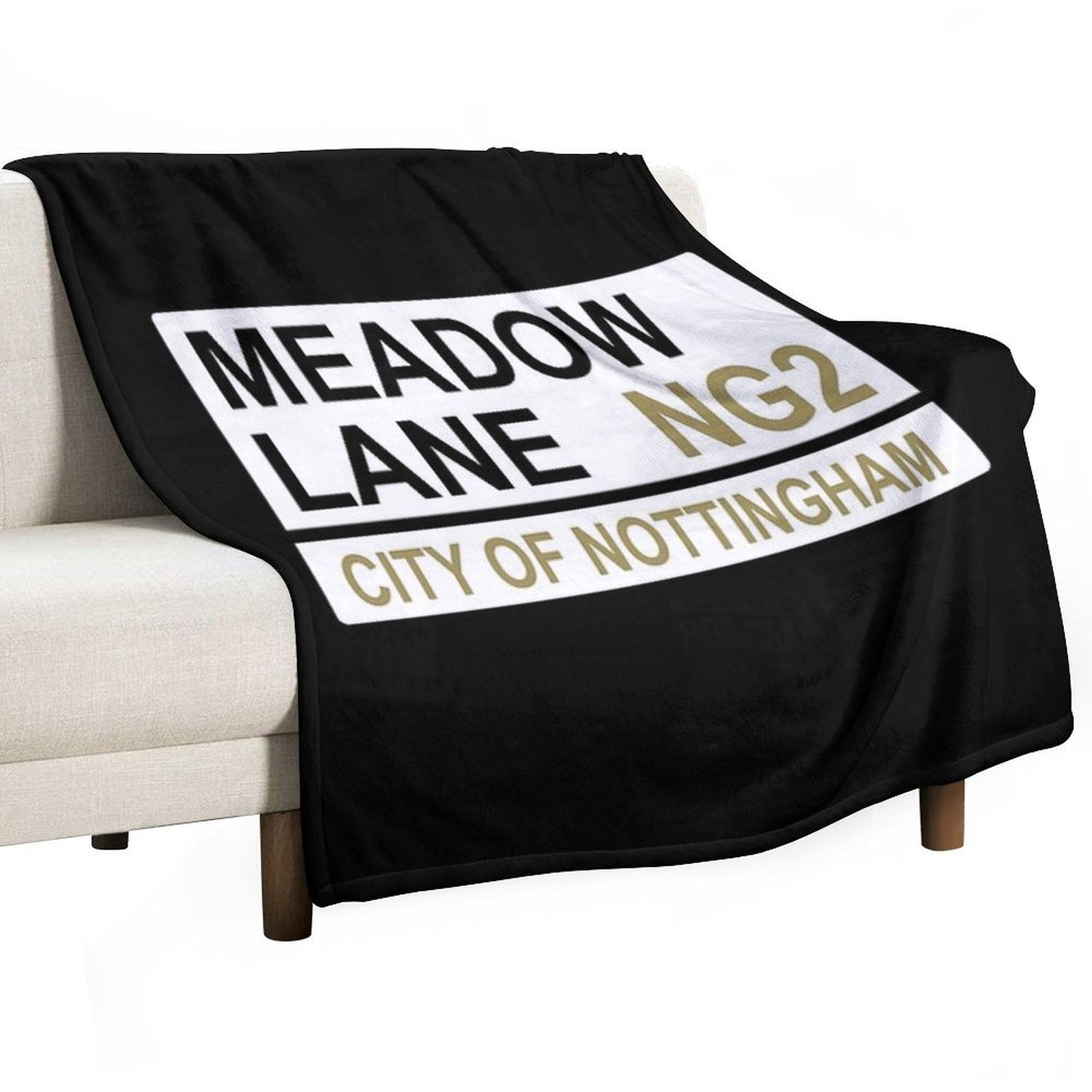 Notts County Meadow Lane Iconic Street Sign Compact Throw Blanket