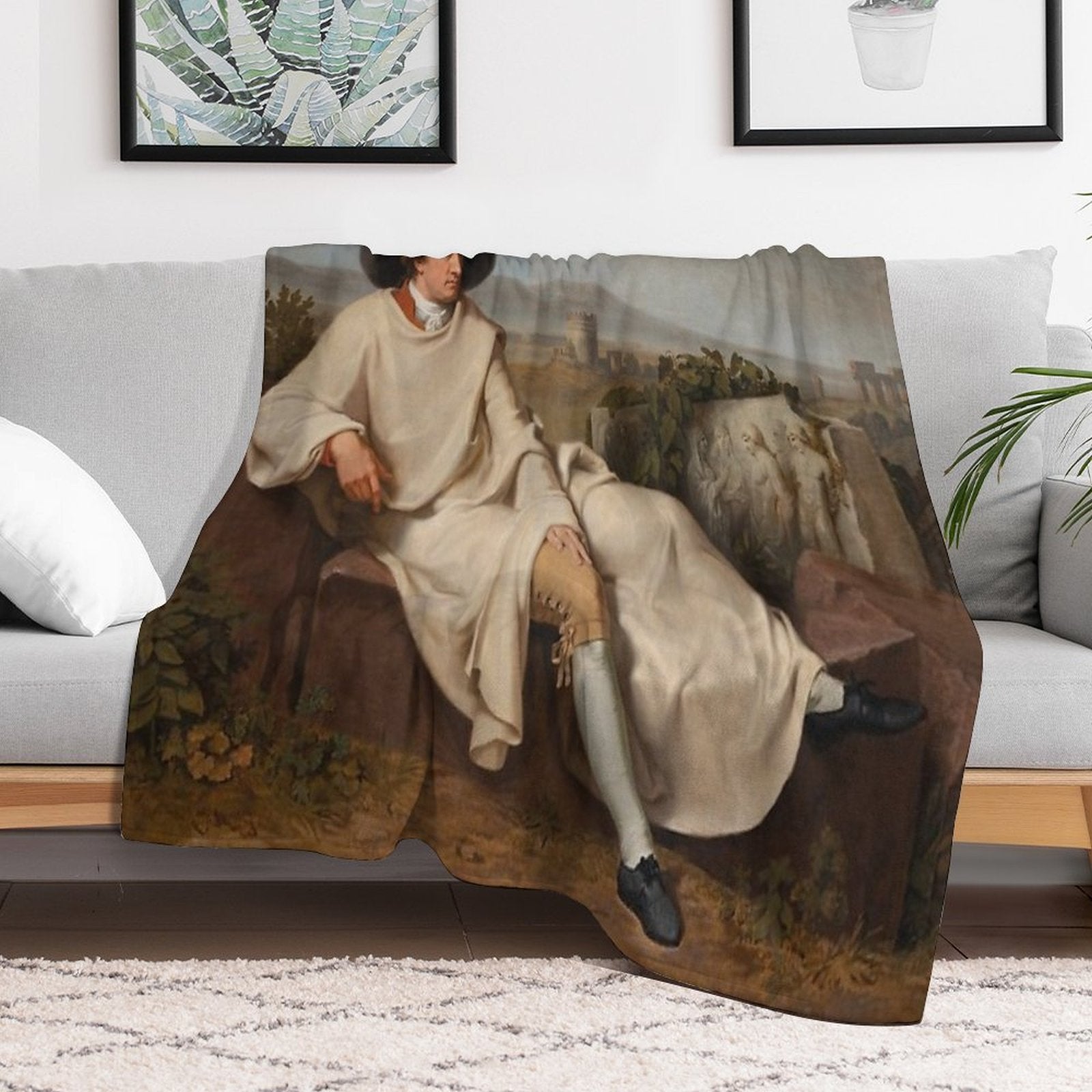 Johann Heinrich Wilhelm Tischbein, Goethe in The Roman Campagna Travel-friendly Throw Blanket