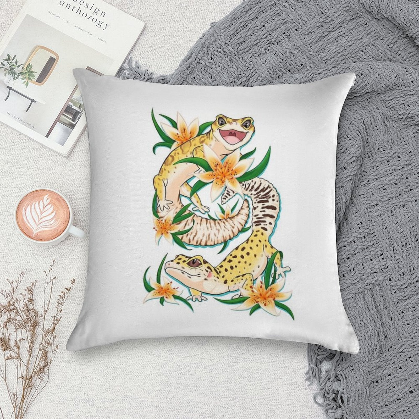 Leopard Geckos Are A Fun Time Soft Reinforced Edging Throw Pillow