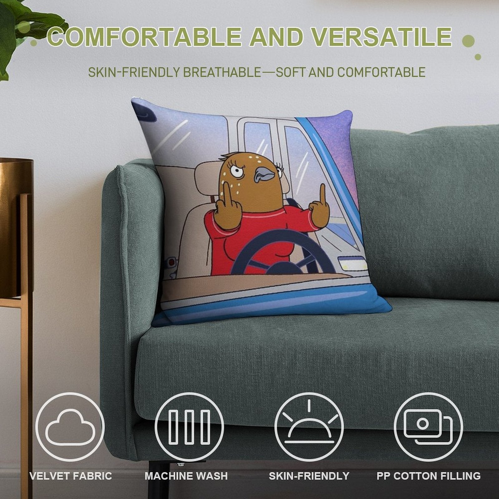 Tuca And Bertie Soft Anti-Pilling Throw Pillow