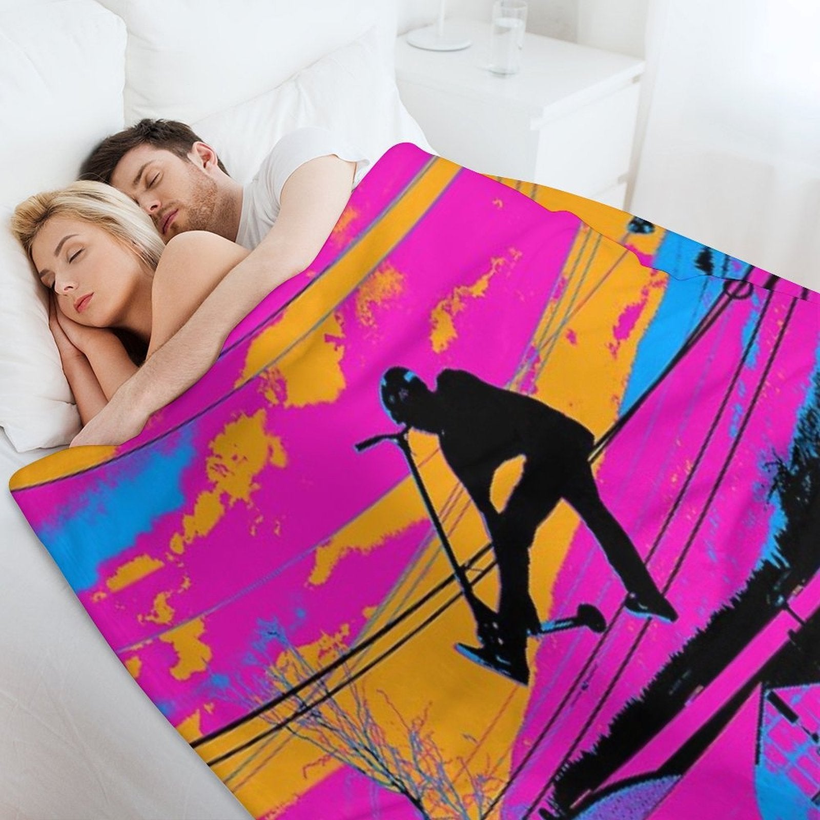Let's Fly! - Stunt Scooter Compact Throw Blanket