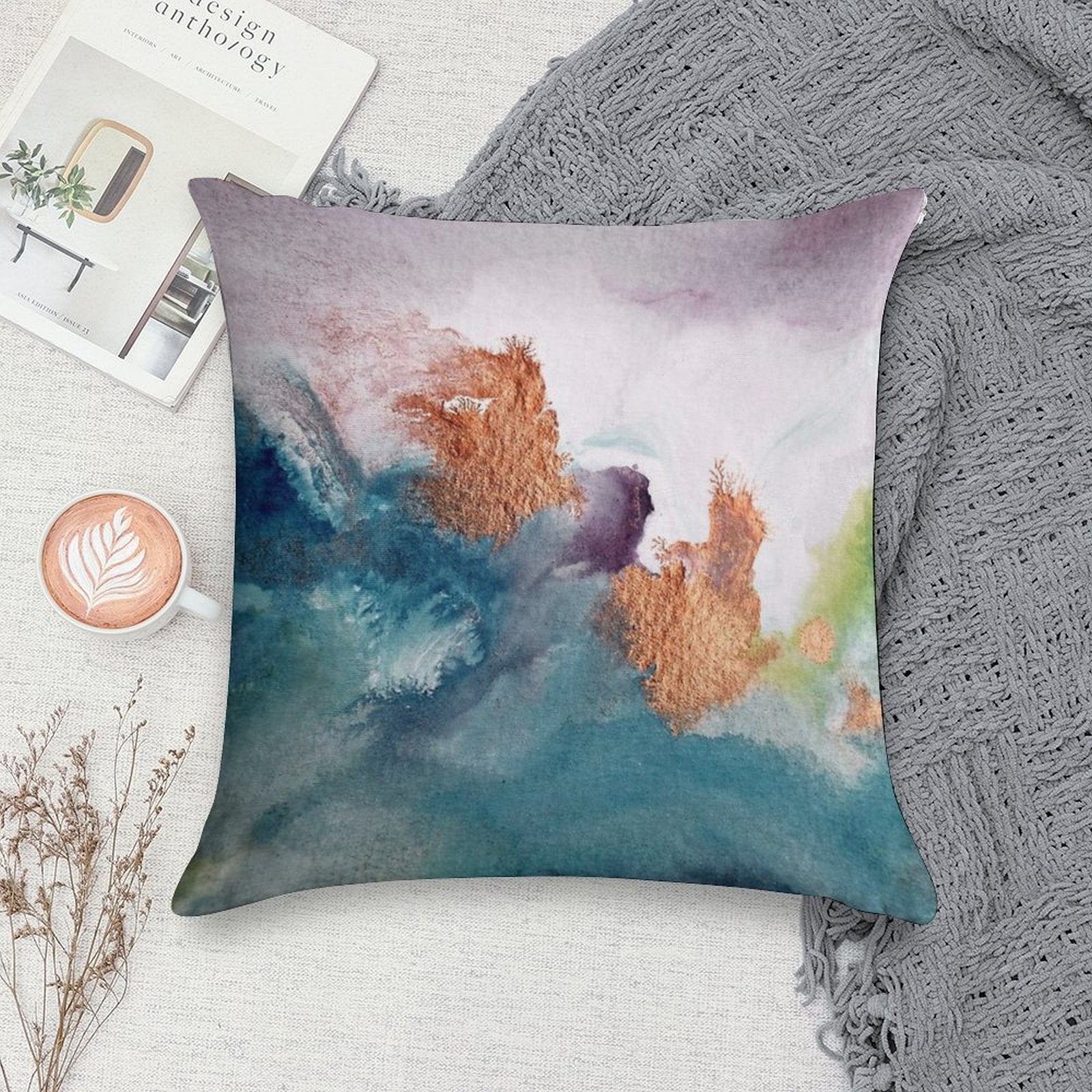 Abstract Birth Soft Home Decor Throw Pillow