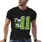 11th Soccer Birthday Party Eleven Year Old Soccer Player  Heathered Texture T-Shirt