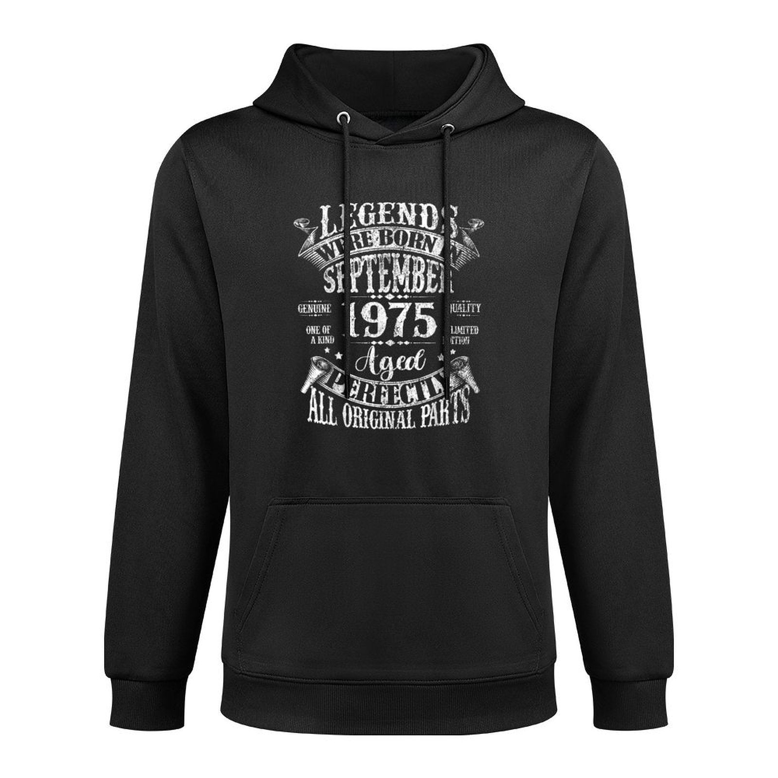 Legends Were Born In September 1975 50th Birthday Gifts Men Kangaroo Pocket Hoodie